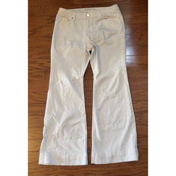 Michael Kors Womens Selma Flare Jeans Pants White Wide Leg Size 10 - Picture 1 of 16